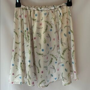 Satin Floral Skirt